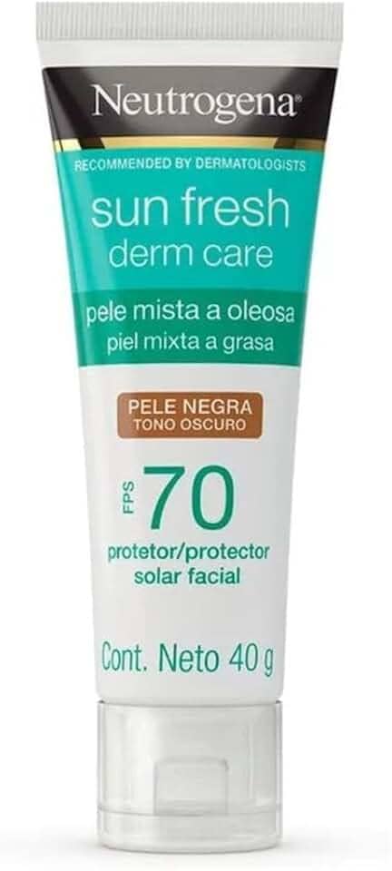 Protetor Solar Facial Para Pele Oleosa Neutrogena Sun Fresh Derm Care Pele Negra FPS 70, 40g