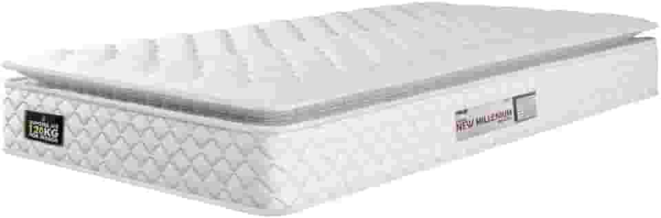 Colchão Solteiro Espuma D33 Pillow Top New Millenium Branco Hellen – Suporta Até 120 Kg Por Pessoa (Solteiro)