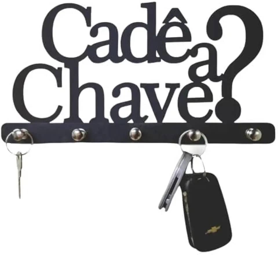 Porta Chaves Cadê A Chave? Parede Suporte Chaveiro Criativo
