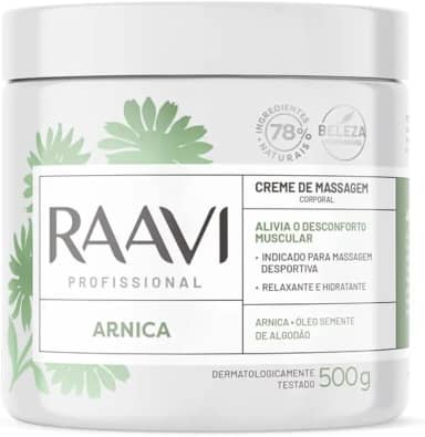 Creme Massagem Arnica, Raavi, 500G