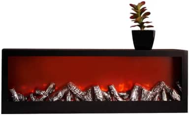 Lareira Elétrica Decorativa com Efeito de Chama LED, Design Moderno