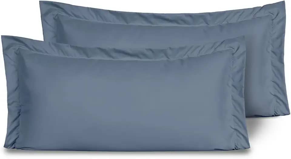 Kit 02 Fronhas para Travesseiro 90x50cm em Micropercal 200 Fios Tamanho Especial – Macia, Resistente e Fácil de Lavar (Marinho)