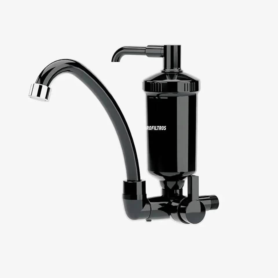 Hidrofiltros - Torneira de Cozinha Parede Pop com Filtro Purificador de Água Preta Hidrofiltros