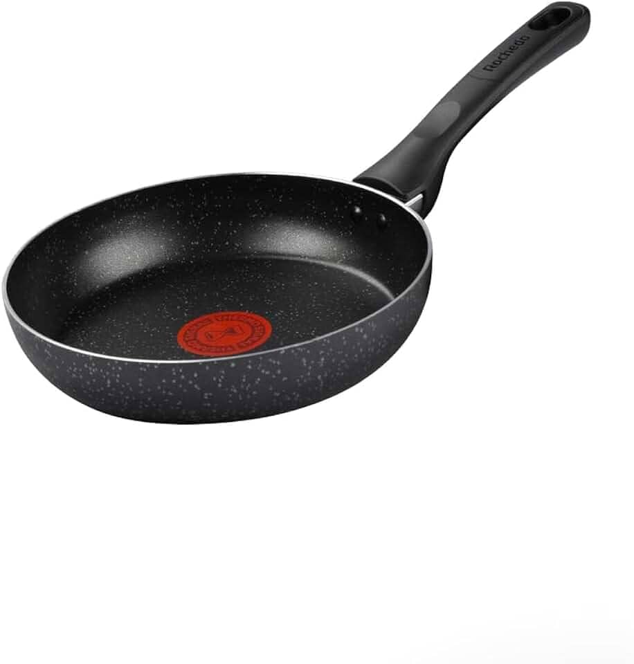 Frigideira Rochedo Stone Pro 20cm Preta com Efeito Pedra e Antiaderente Minerium, Alta Resistência e Durabilidade, Cabos Ergonômicos e Base Limpa Fácil