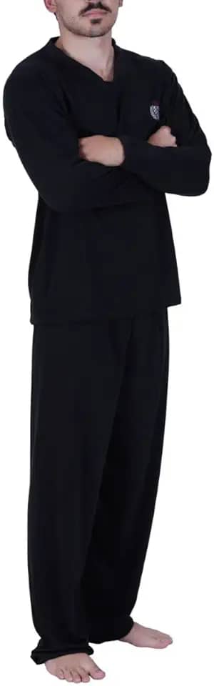 Pijama Inverno Blusa de Frio Masculina Manga Longa Calça Adulto Masculino Longo Alex