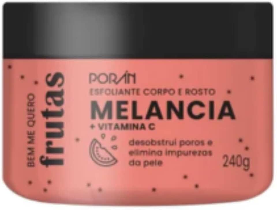 Esfoliante Melancia Poran 240g - Corporal e Facial, Pele Macia e Sedosa, PR200