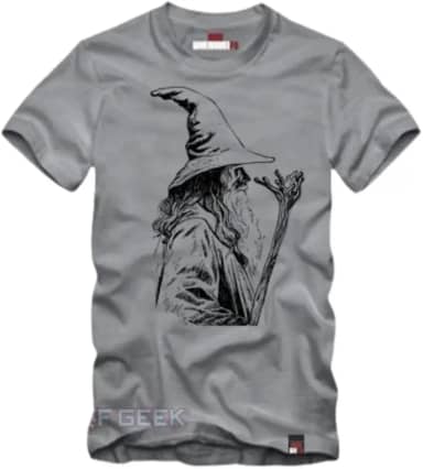 Camiseta Gandalf O Senhor Dos Anéis-hobbits Cinza Mescla