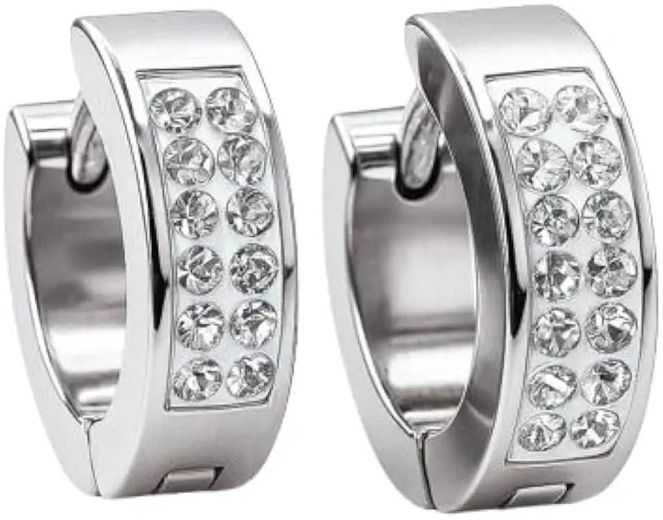 Brinco Argola Neymar Prata 925 Cravejado Masculino