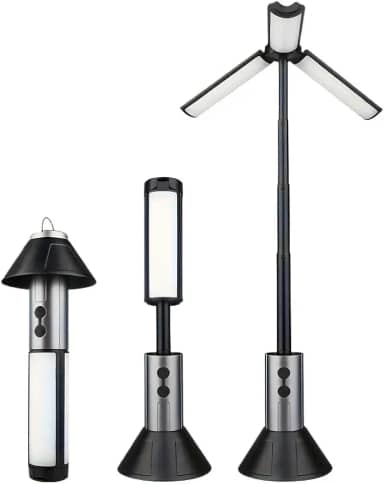 Lâmpada dobrável para acampamento com 3 formatos, luz ambiente portátil para barracas ao ar livre,funcionalidade de 3 maneiras, prática de usar