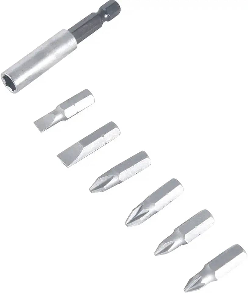 Jogo de bits/ponteiras com 7 peças, encaixe sextavado 1/4", VONDER