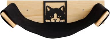 Cama de parede para gatos, Cama Pet Suspensa, madeira de pinho, rede preta