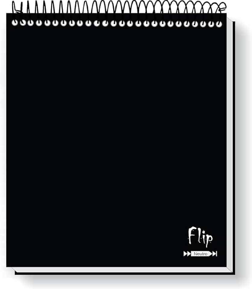 Caderno Flip Preto Capa Dura 10 matérias 160 Folhas