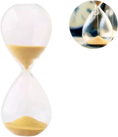Ampulheta Decorativa de Vidro, Temporizador de Areia de 5, 15 e 30 Minutos (Dourado, 5 Minutos)