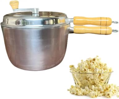 Pipoqueira Grande Panela para Pipoca de Fogão feita de Alumínio Batido Fundido - Jalice Alumínios