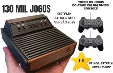 Mini Console Retro Atari Gamer Super 3D Games com 130 mil jogos e 2 Controles