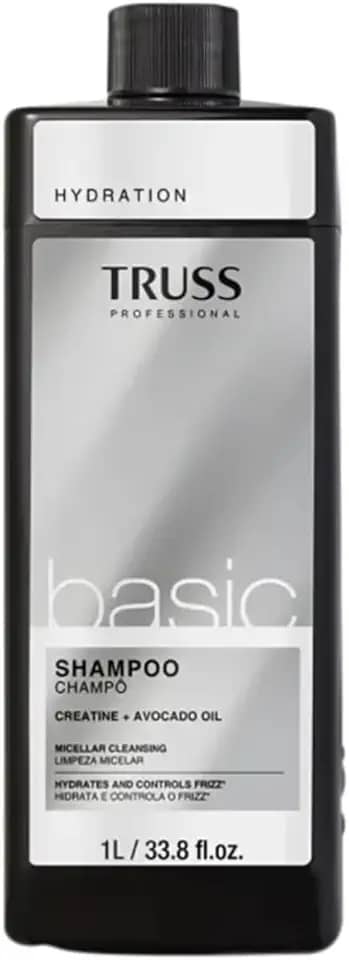 Truss Basic Shampoo e Condicionador Profissional, Hidratante com Creatina e Óleo de Abacate, 1L, Kit com 2 unidades