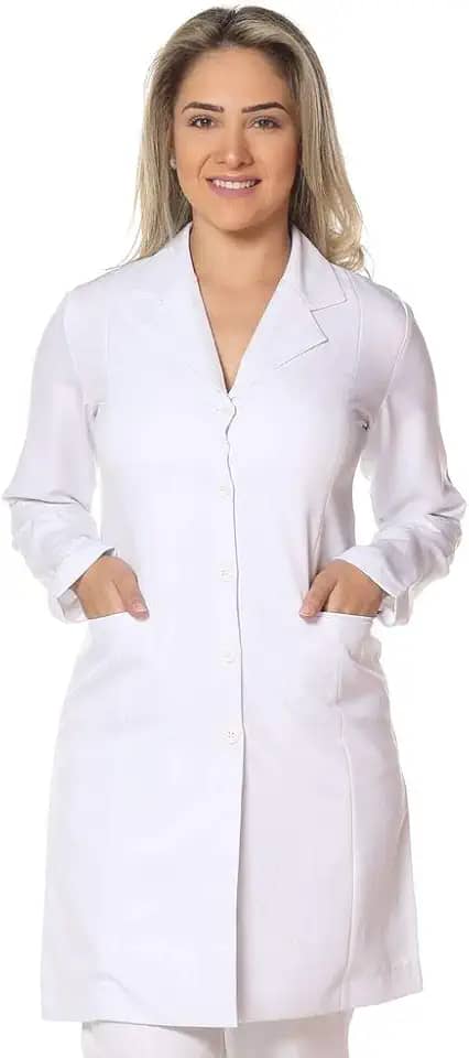 Jaleco feminino manga longa corporat em Gabardine