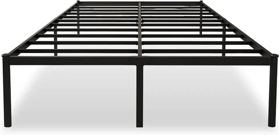 Estrutura De Cama De Metal, Não Precisa de Box Spring,Com Espaço De Armazenamen Cor Preto (QUEEN)