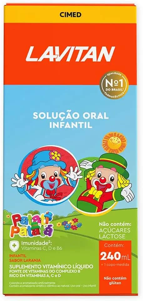 Vitamina Infantil Solução Oral Laranja, Lavitan, 240 ml