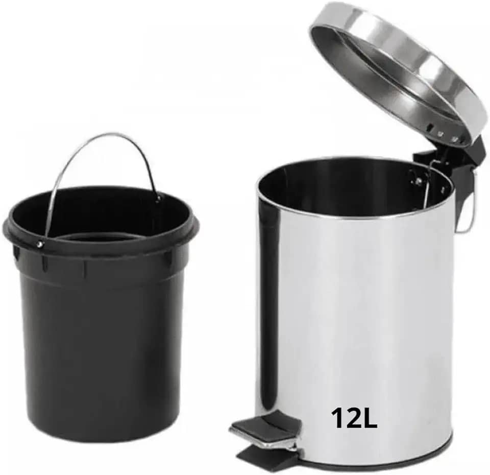 Lixeira de Aço Inoxidável Com Cesto Removível Premium (12L)