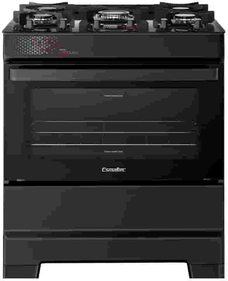 Fogão Esmaltec Ideal Top Glass 5 Bocas T5vap 5126 Acendimento Automático Preto Bivolt