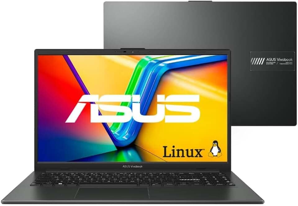 Notebook ASUS VivoBook Go 15, AMD RYZEN 3 7320U, 4 GB, 128 GB SSD, KeepOS, Tela 15,6" FHD, Mixed Black - E1504FA-NJ1291