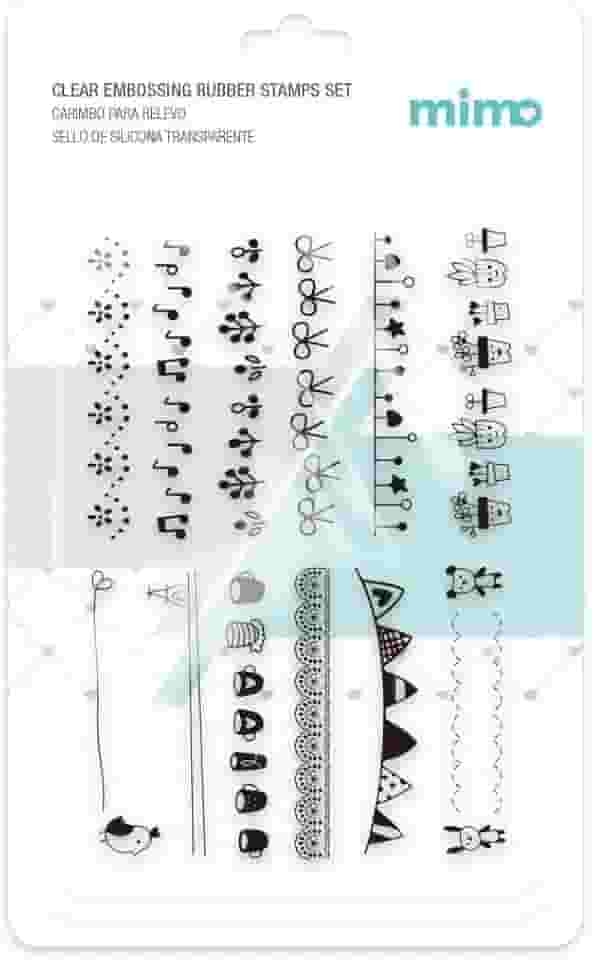 Mimo – Carimbo para Relevo Bordas Decorativas – 11x16cm – Alta Precisão, Lavável e Ideal para Scrapbook e Artesanato