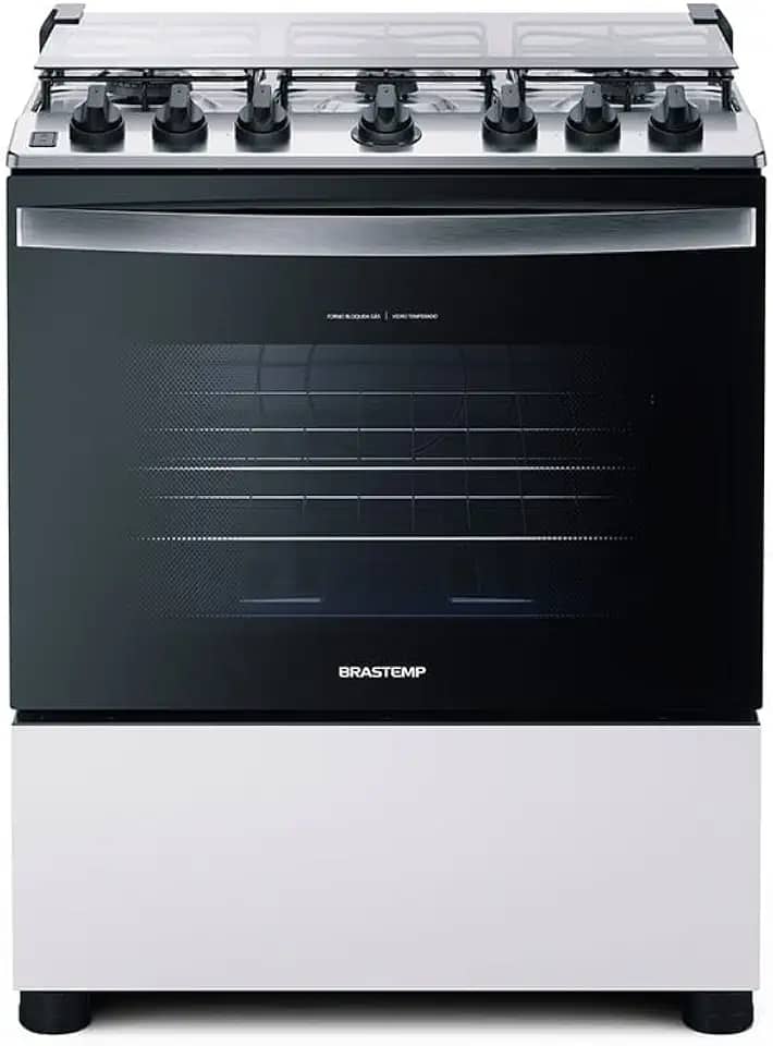 Fogão 6 Bocas Acendimento Automático Bivolt, Branco, Brastemp
