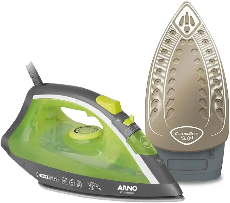 Ferro a Vapor Arno Ecogliss com Base Cerâmica e Modo Economia de Energia, 1200W, Verde, FEC1 110V