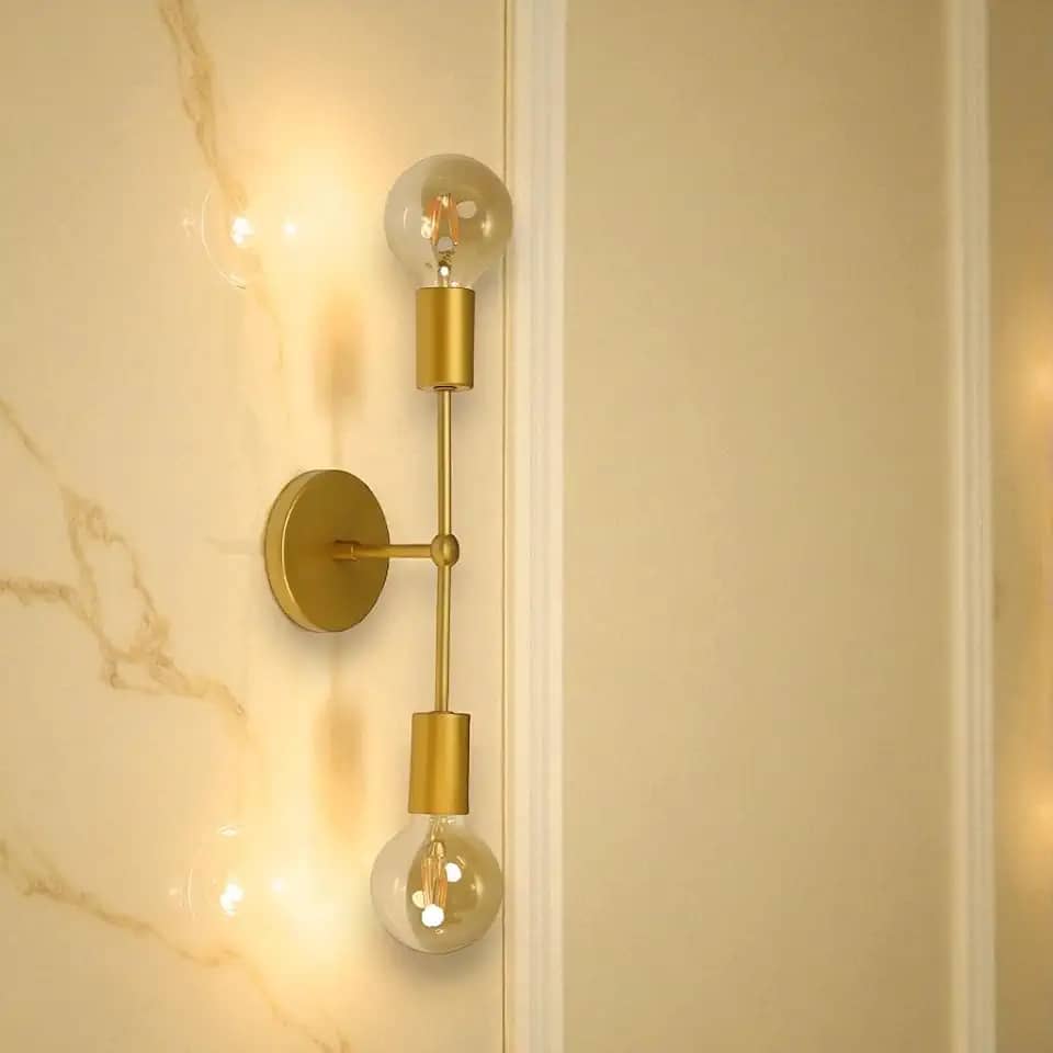 Plafon Arandela Sputnik Tubic Sala Banheiro Quarto Metal Vintage Estrutura Aluminio (DOURADO)