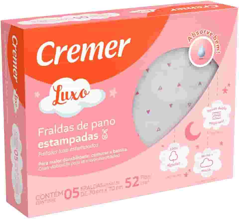 Cremer Fralda Luxo Estampa Feminina Pc Com 5 Unidades