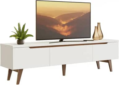 Rack para TV até 75 Polegadas Madesa Reims 2 Portas 1 Gaveta - Branco