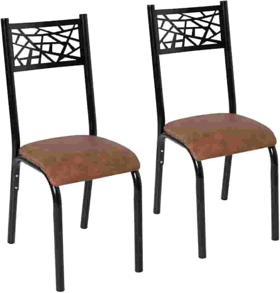 CONJUNTO 2 CADEIRAS COZINHA JANTAR CIPLAFE JADE TUBO PRETO FOSCO ASSENTO ESTOFADO
