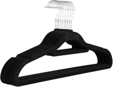 Kit 20 Cabide Veludo Preto Premium Adulto Camisa Calça Roupa