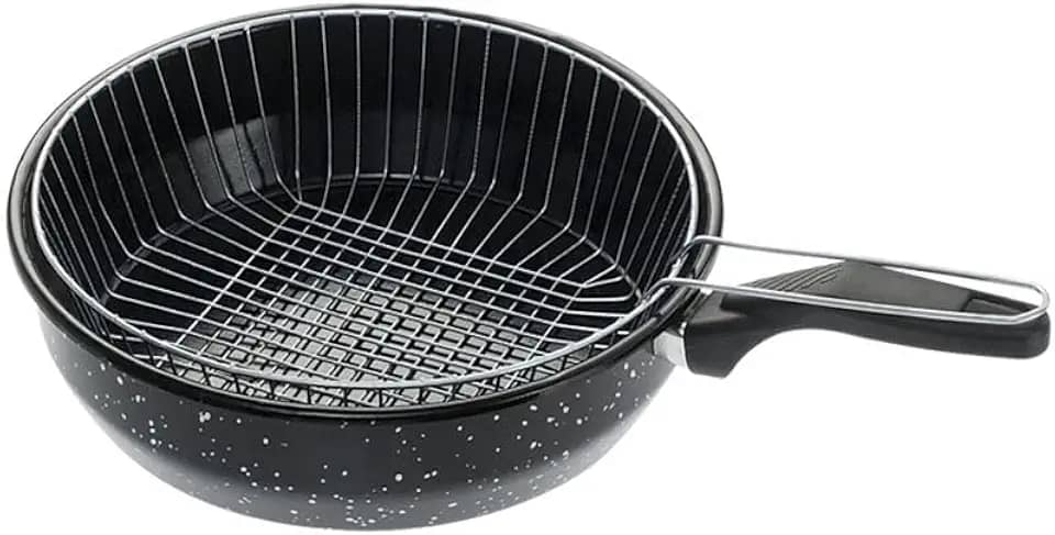 Frigideira Esmaltada Funda 26cm 3,3 litros com cesto para Fritura