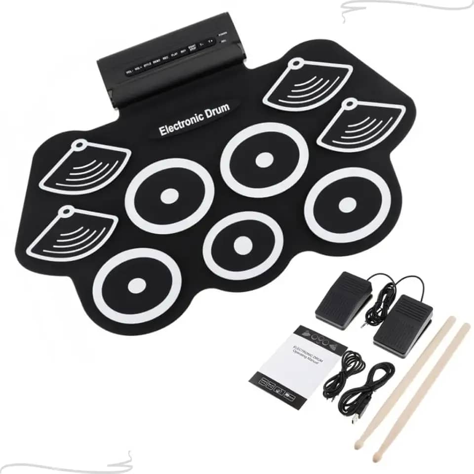 Bateria Eletrônica Portátil Profissional Instrumento Musical 9 Pads Drum