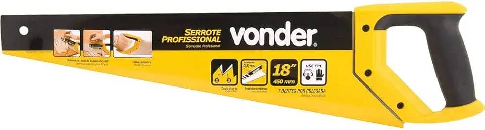 Vonder, Serrote 18", Aço Temperado, Cabo Plástico, Se 018.