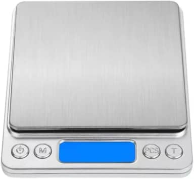 Balança Digital de Precisão, 500g/0,01g, Display LCD com Iluminação, Função Tara, Múltiplas Unidades