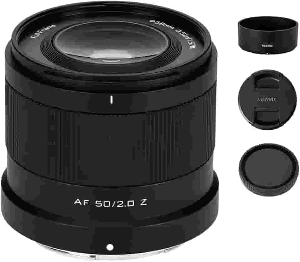 VILTROX Lente AF 50 mm F2.0 Air Z Full-Frame de abertura grande compatível com câmeras Nikon Z Mount Mirrorless Zfc Z50 Z5 Z6 Z7 Z8 Z9 Z7 Z50II Z6II Z30 ZF