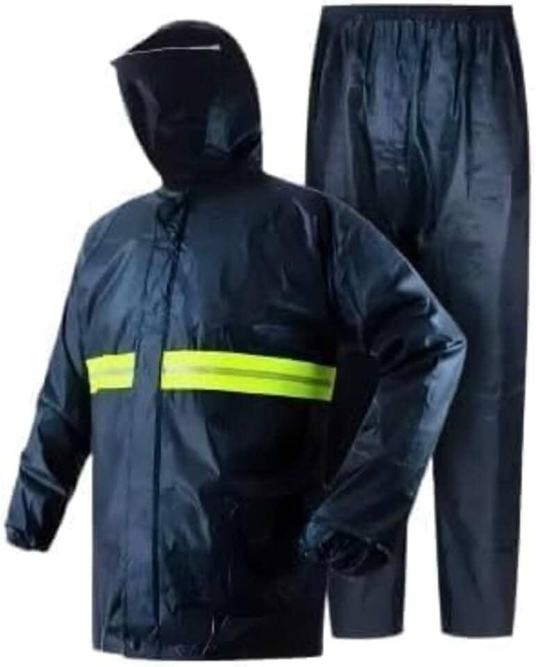 Capa de Chuva Para Motoqueiro Impermeável Azul Capa para Motoboy com Touca Faixa Refletiva e Proteção