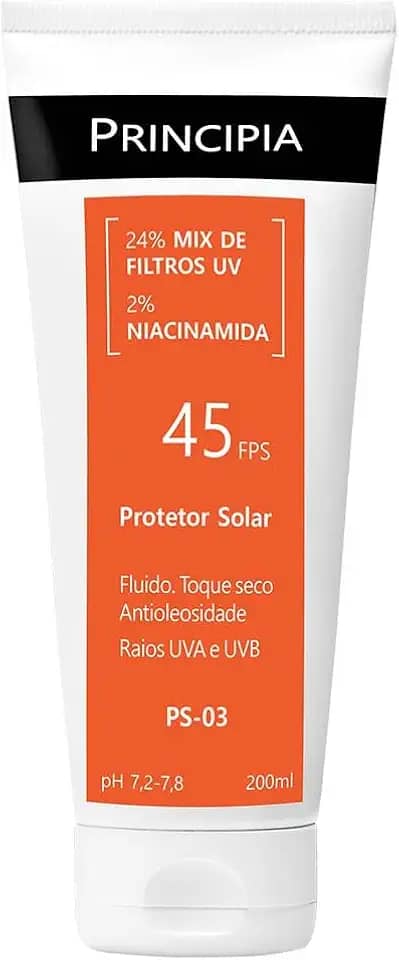 Protetor Solar Corporal Principia 24% Mix de Filtros UV + 2% Niacinamida FPS 45 PS-03 com 200ml