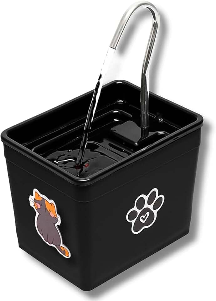 Bebedouro para Gatos 1,8L Automático – Fonte Silenciosa Bivolt, Estimula Hidratação, Evita Problemas Renais, Ideal para Pets (Black, 1,8 Litros)