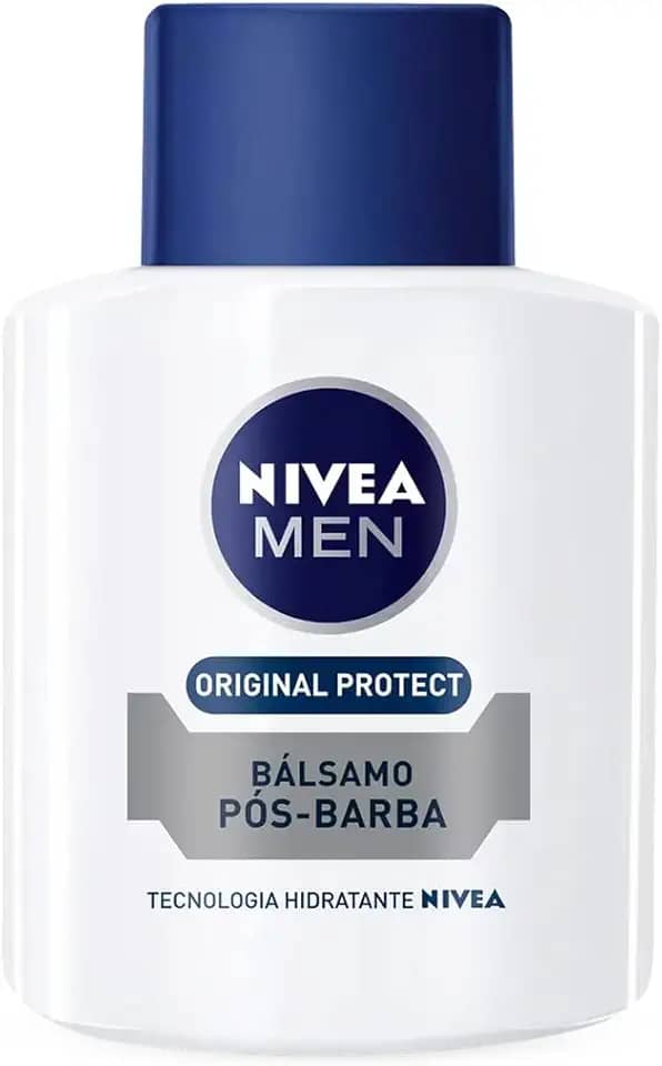 NIVEA MEN Bálsamo Pós Barba Original Protect 100ml - Atua na recuperação da pele, cuidado e hidratação, fórmula leve, com Aloe Vera e Glicerina, sensação de alívio imediato