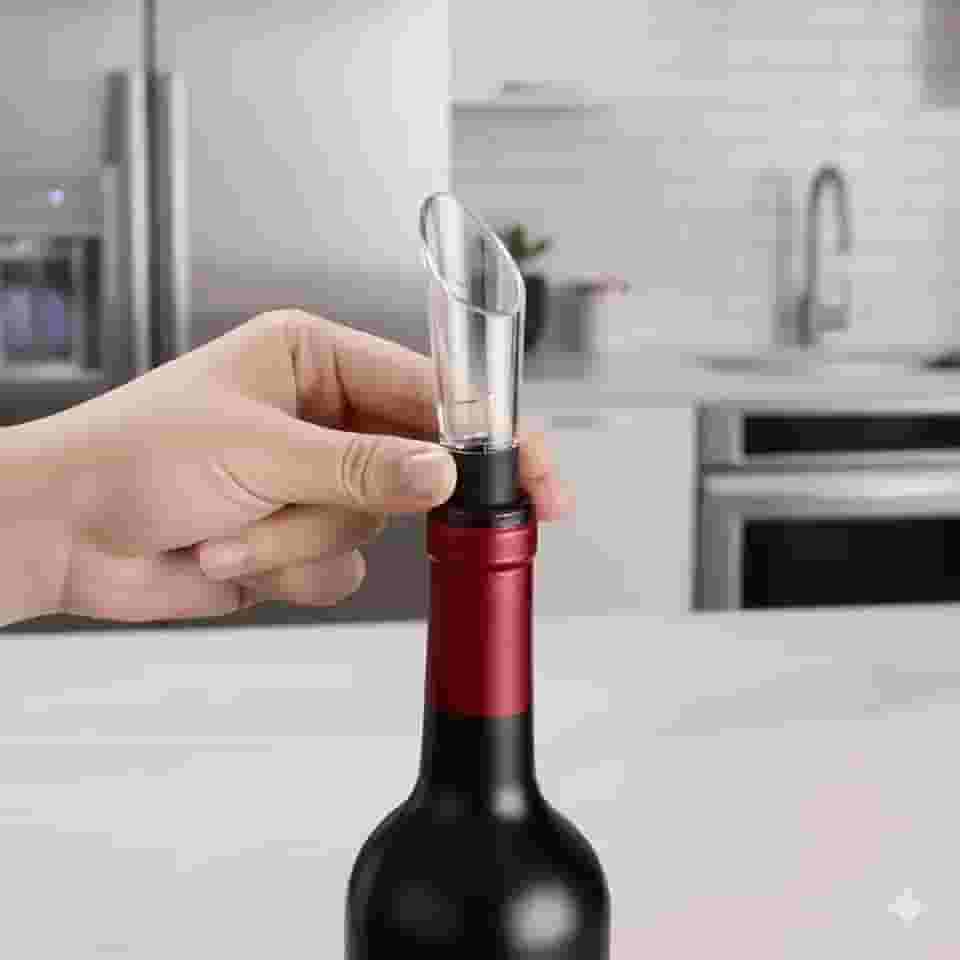 Aerador e Decantador de Vinho Inox – Bico Dosador para Garrafa Elegante