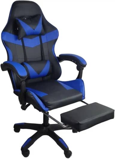 Cadeira Gamer Stillus Ergonômica Com Apoio Para Os Pés - Azul