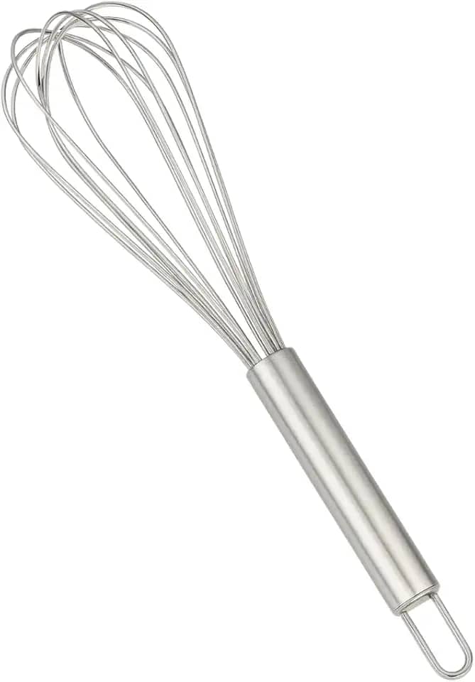 Fouet Batedor de Ovos Inox Manual Fuê de Aço para Massas, Claras em Neve, Cremes e Molhos – Mini Mixer Portátil e Ergonômico