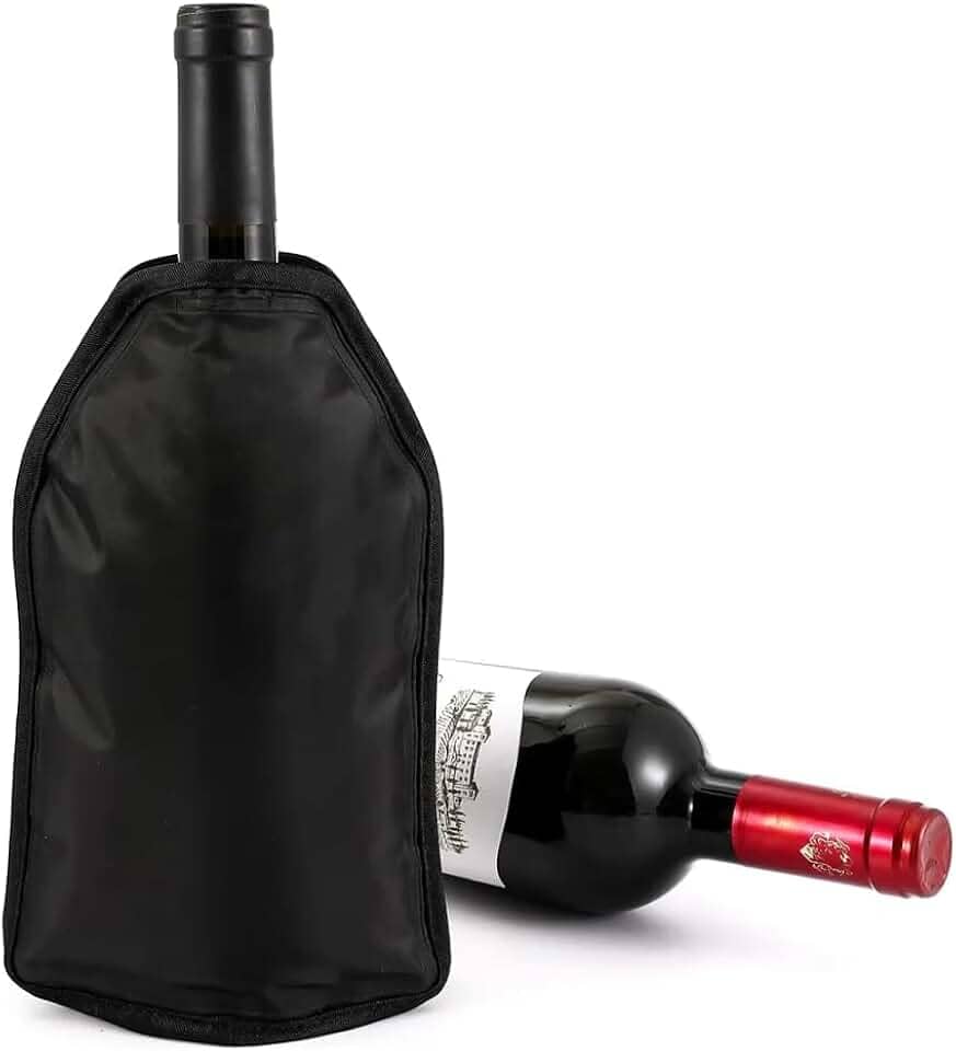 Bolsa Térmica para Vinho e Espumante - Cooler Portátil Com Compartimento de Gel - Mantém a Temperatura Ideal por até 2 Horas - Preto