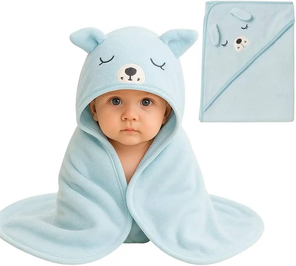 Toalha De Banho Infantil Soft Com Capuz Bichinho Bordado Algodão Toque Extremamente Macio Suave Para Pele do Bebê Recém Nascido
