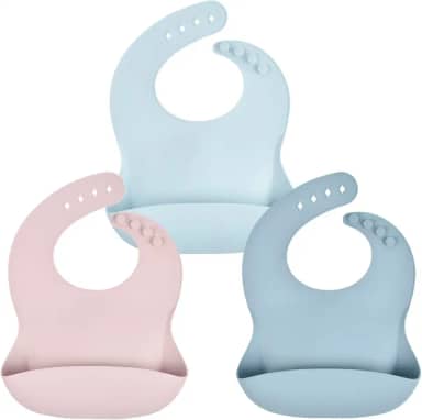 Kind Love Babador de Silicone Infantil com Bolso Coletor, Ajustável, Impermeável, Livre de BPA