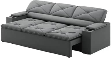 Sofá 3 Lugares Retrátil e Reclinável Pop 2,05m Grafite